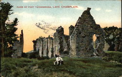 Ruins of Fort Ticonderoga, Lake Champlain Postcard