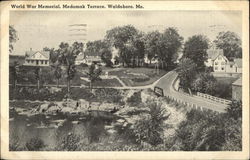 World War Memorial, Medomak Terrace Waldoboro, ME Postcard Postcard Postcard