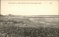 Surf Bathing at Libby's Oceanside Camp York Harbor, ME Postcard Postcard Postcard