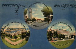 Greetings from Ann Arbor Michigan Postcard Postcard Postcard