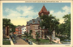 Bird's Eye View of Hampshire County Court House Northampton, MA Postcard Postcard Postcard