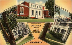 University Library. Greetings from West Virginia University Postcard