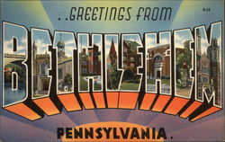 Greetings from Bethlehem, Pennsylvania Postcard