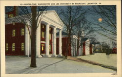 Wintertime. Washington and Lee University by Moonlight Lexington, VA Postcard Postcard Postcard