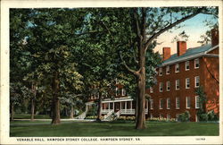 Venable Hall, Hampden Sydney College Virginia Postcard Postcard Postcard