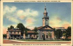 Catholic Cathedral, Library and Rectory Postcard