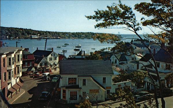 Looking Down Commercial Street to Harbor Boothbay Harbor Maine