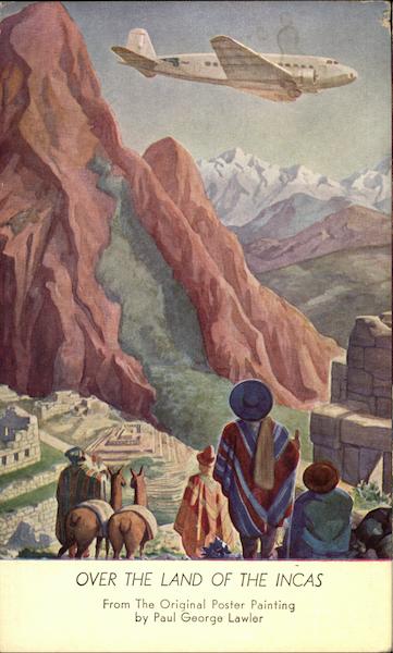 Pan-Am Over the Land of the Incas Airline Advertising