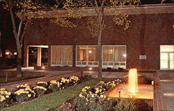 Fountain and Gardens Leading to Student Union Postcard