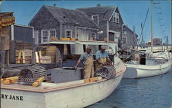 Lobster Boats and Traps on Cape Cod Postcard