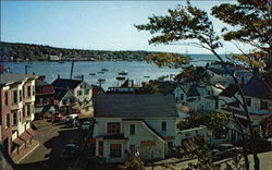 Looking Down Commercial Street to Harbor Postcard