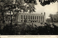 Charles Deering Library, Northwestern University Postcard