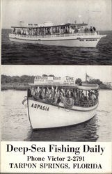 Deep Sea Fishing Tourist Boats Tarpon Springs, FL Postcard Postcard Postcard