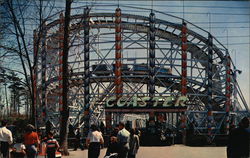 Lincoln Park at US Route 6 Midway between Fall River and New Bedford - New Giant Roller Coaster North Dartmouth, MA Postcard Pos Postcard