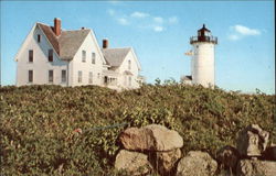Mobska Lighthouse near Woods Hole Massachusetts Postcard Postcard Postcard