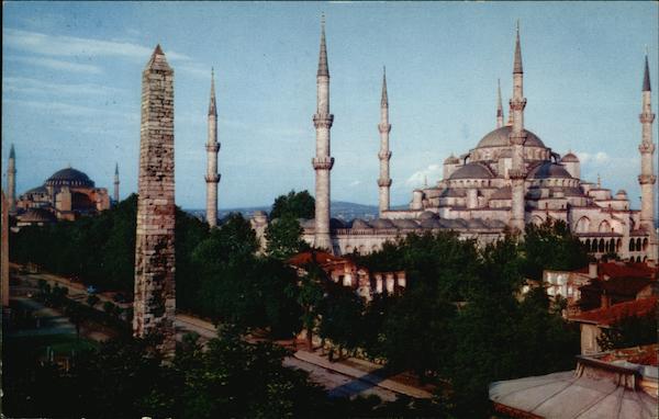 Two Famous Mosques Istanbul Turkey Greece, Turkey, Balkan States