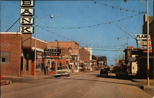 Street Scene Cut Bank, MT Postcard