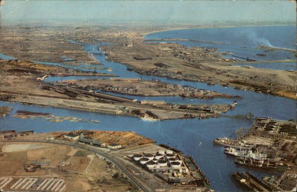 Aerial View of Los Angeles-Long Beach Harbor California