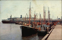 View Showing Fishing Boats at Dock Postcard