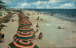 Relaxing Under Colorful Umbrellas at Maryland's Finest Summer Resort Ocean City, MD Postcard Postcard Postcard