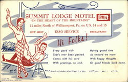 Summit Lodge Motel Williamsport, PA Postcard Postcard Postcard