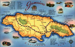 Map of Jamaica Postcard