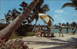Beachfront Patio Scene Postcard