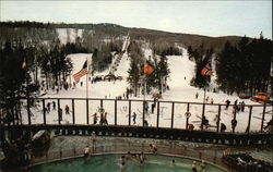 Sauna Pool and Ski Slopes, Mount Snow West Dover, VT Postcard Postcard 