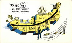 Travel US 66 Postcard