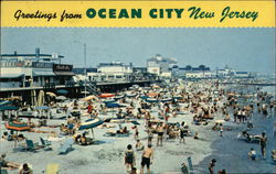 Crowds on the Beach Ocean City, NJ Postcard Postcard Postcard