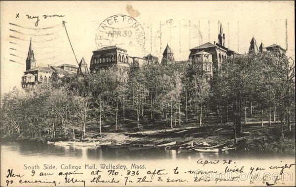 South Side, College Hall, Wellsesley, Mass. Wellesley Massachusetts