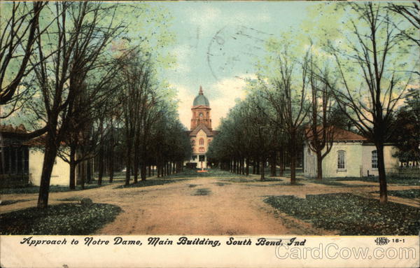 Approach to Main Building at Notre Dame South Bend Indiana