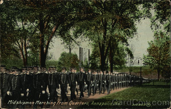 Midshipmen Marching from Quarters Annapolis Maryland