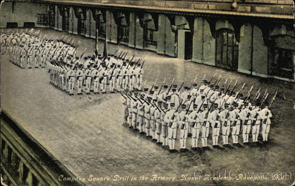 Naval Academy - Company Square Drill in the Armory Annapolis Maryland