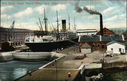 Dry Dock, Puget Sound Navy Yard, Washington Postcard