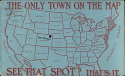 The Only Town on the Map See That Spot? That's It. Postcard