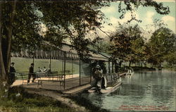 Prospect Park - Boat House on Swan Lake Postcard