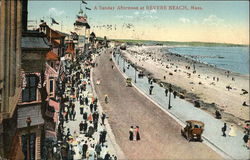 A Sunday Afternoon at Revere Beach, Mass. Massachusetts Postcard Postcard Postcard