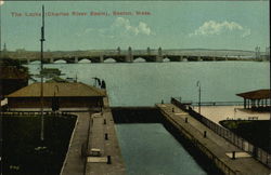 The Locks for Charles River Basin Boston, MA Postcard Postcard Postcard