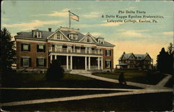 Phi Delta Theta & Delta Kappa Epsilon Fraternities, Lafayette College Easton, PA Postcard Postcard Postcard