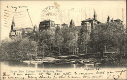 South Side, College Hall, Wellsesley, Mass. Postcard