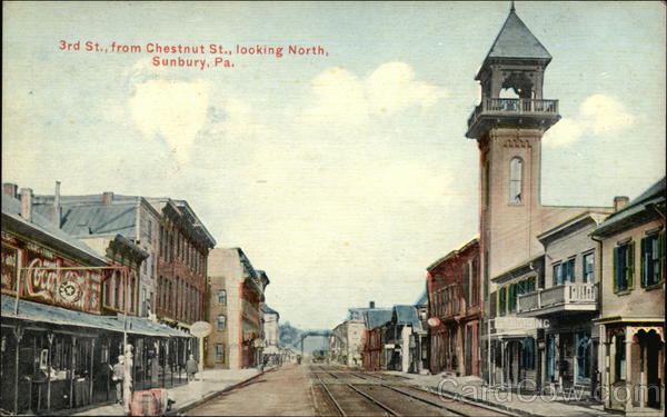 3rd Street from Chestnut Street, Looking North Sunbury Pennsylvania