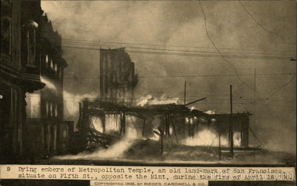 Dying Embers of Metropolitan Temple San Francisco California