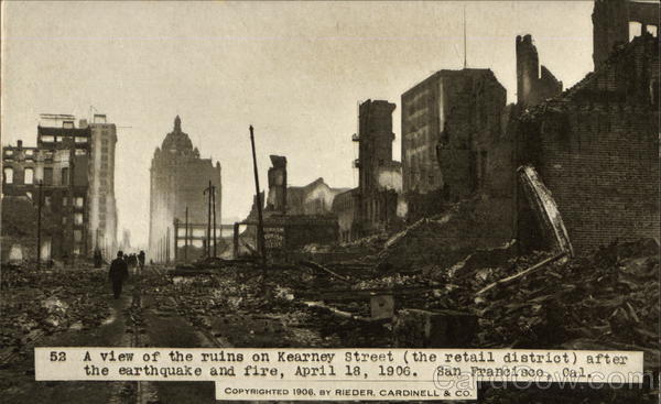 Ruins on Kearney Street after Earthquake and Fire San Francisco California