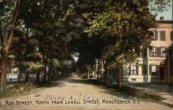 Ash Street, North from Lowell Street Manchester New Hampshire