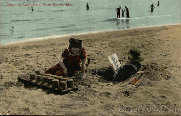Making Sand Pies York Beach Maine