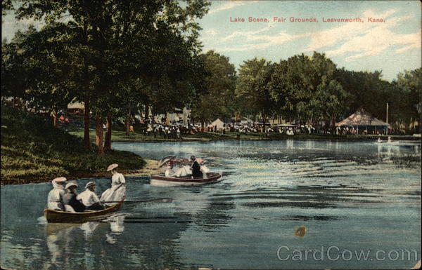Lake Scene and Fair Grounds Leavenworth Kansas
