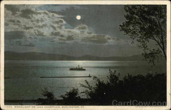 Moonlight on Lake Champlain Burlington Vermont