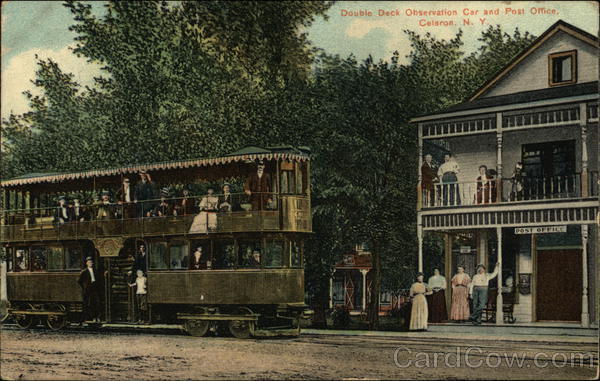 Double Deck Observation Car and Post Office Celoron New York