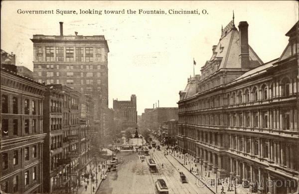 Government Square, Looking Toward the Fountain Cincinnati Ohio